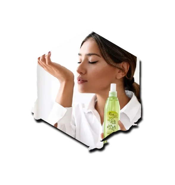 Woman using rue water in a daily ritual